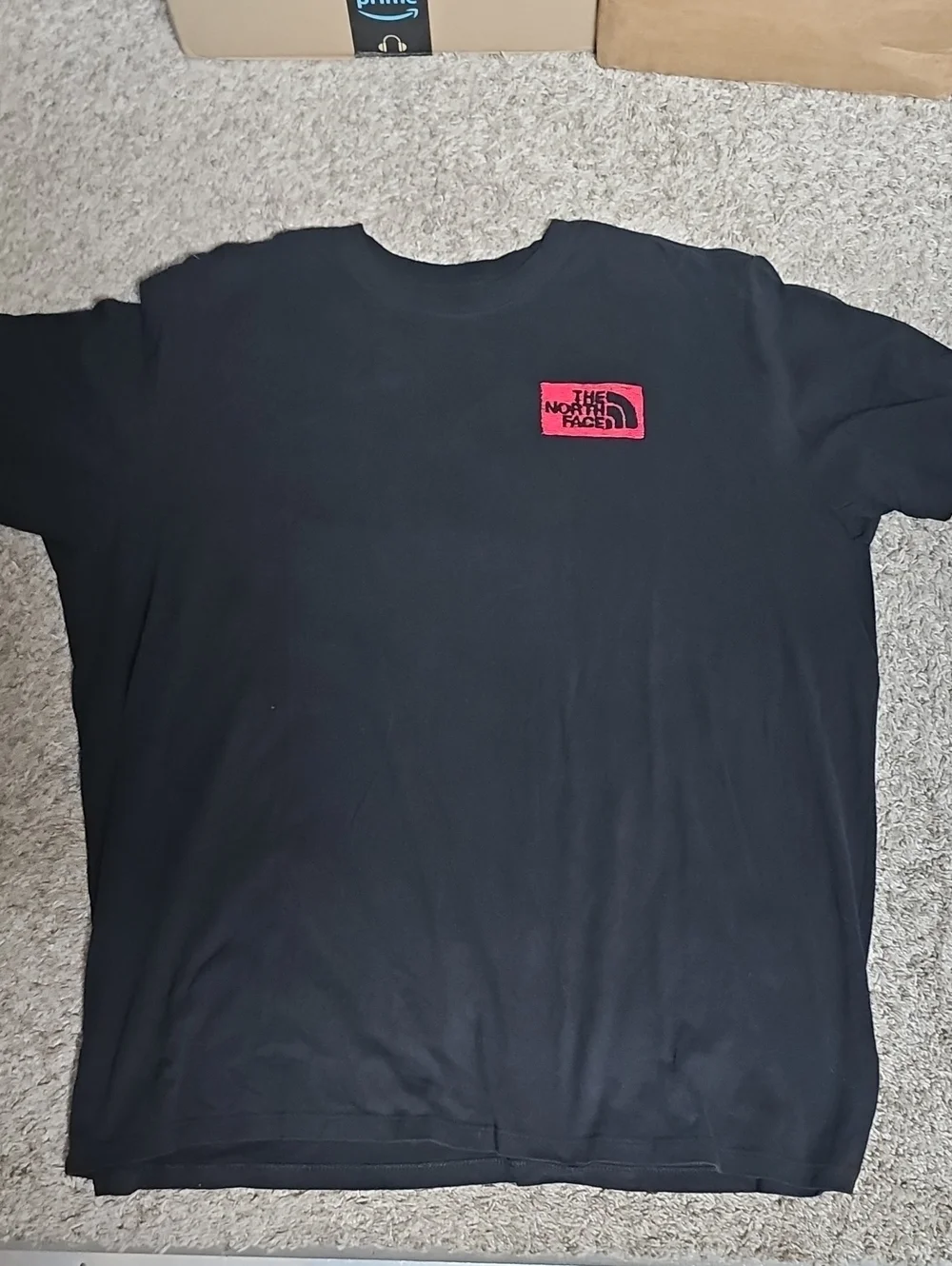 The North Face Black T-Shirt with Red Logo Soft!!